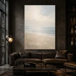 Misty Coastal Horizon Minimal Landscape Wall Art Canvas Print - Image 4