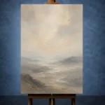 Hushed Valley Mist Minimal Landscape Wall Art Canvas Print - Image 2