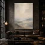 Hushed Valley Mist Minimal Landscape Wall Art Canvas Print - Image 4