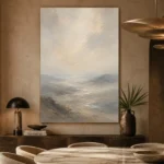 Hushed Valley Mist Minimal Landscape Wall Art Canvas Print - Image 5