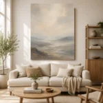 Hushed Valley Mist Minimal Landscape Wall Art Canvas Print - Image 7
