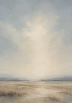 Luminous Open Plain Minimal Landscape Wall Art Canvas Print
