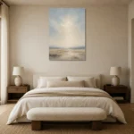 Luminous Open Plain Minimal Landscape Wall Art Canvas Print showcased in an elegant minimalist interior