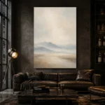 Misty Mountain Silence Minimal Landscape Wall Art Canvas Print - Image 4