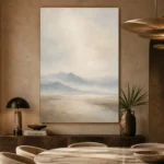 Misty Mountain Silence Minimal Landscape Wall Art Canvas Print - Image 5