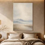Misty Mountain Silence Minimal Landscape Wall Art Canvas Print - Image 6