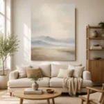 Misty Mountain Silence Minimal Landscape Wall Art Canvas Print - Image 7