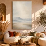 Misty Mountain Silence Minimal Landscape Wall Art Canvas Print - Image 8