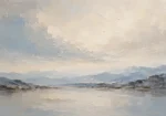Serene Horizon Minimal Landscape Wall Art Canvas Print