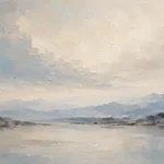 Serene Horizon Minimal Landscape Wall Art Canvas Print