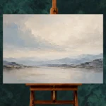 Serene Horizon Minimal Landscape Wall Art Canvas Print - Image 2