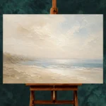Tranquil Coastal Horizon Minimal Landscape Wall Art Canvas Print - Image 2
