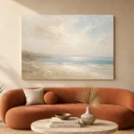 Tranquil Coastal Horizon Minimal Landscape Wall Art Canvas Print - Image 3
