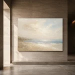 Tranquil Coastal Horizon Minimal Landscape Wall Art Canvas Print - Image 5