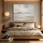 Misty Distant Ridges Minimal Landscape Wall Art Canvas Print - Image 8