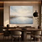 Misty Marsh Reflection Minimal Landscape Wall Art Canvas Print - Image 4