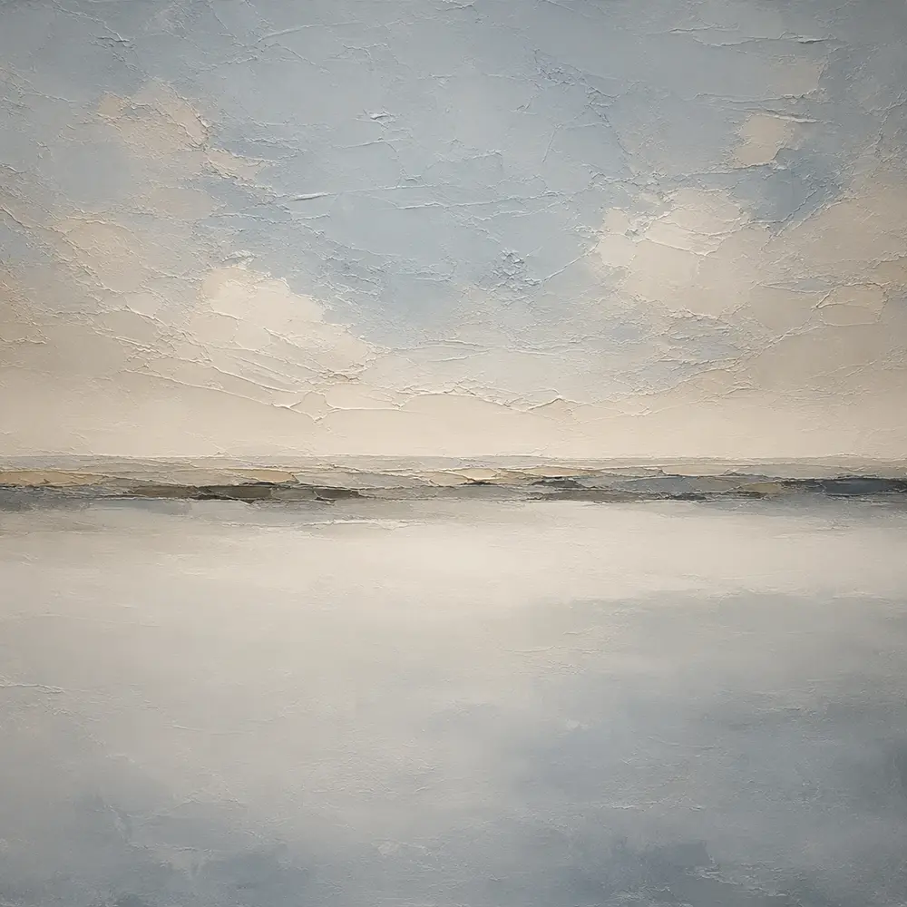 Quiet Mist Basin Minimal Landscape Wall Art Canvas Print