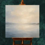 Luminous Still Lake Minimal Landscape Wall Art Canvas Print - Image 2