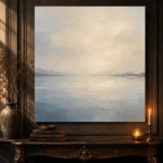 Luminous Still Lake Minimal Landscape Wall Art Canvas Print - Image 4