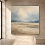 Grounded Beige Field Minimal Landscape Wall Art Canvas Print - Image 3
