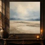 Grounded Beige Field Minimal Landscape Wall Art Canvas Print - Image 4