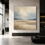 Grounded Beige Field Minimal Landscape Wall Art Canvas Print - Image 5