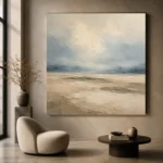 Grounded Beige Field Minimal Landscape Wall Art Canvas Print - Image 6