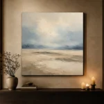 Grounded Beige Field Minimal Landscape Wall Art Canvas Print - Image 7