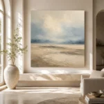 Grounded Beige Field Minimal Landscape Wall Art Canvas Print - Image 8