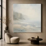 Misty Cliff Stillness Minimal Landscape Wall Art Canvas Print - Image 6