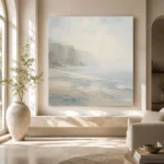 Misty Cliff Stillness Minimal Landscape Wall Art Canvas Print - Image 8