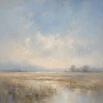 Pale Morning Plain Minimal Landscape Wall Art Canvas Print