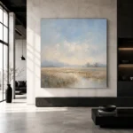 Pale Morning Plain Minimal Landscape Wall Art Canvas Print - Image 5