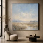 Pale Morning Plain Minimal Landscape Wall Art Canvas Print - Image 6