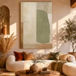 Serene Sage Japandi Minimalist Wall Art Canvas Print - Image 8