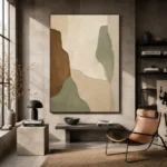 Sage and Cedar Japandi Minimalist Wall Art Canvas Print - Image 3