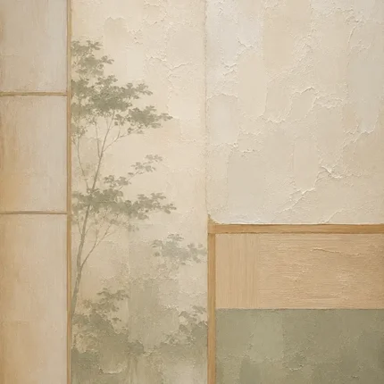 Sage Shoji Minimalist Wall Art Canvas Print