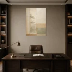Sage Shoji Minimalist Wall Art Canvas Print displayed in a contemporary gallery-inspired room