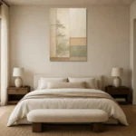 Sage Shoji Minimalist Wall Art Canvas Print showcased in an elegant minimalist interior