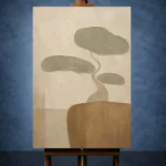 Sage Bonsai Minimalist Wall Art Canvas Print - Image 2