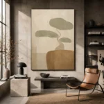 Sage Bonsai Minimalist Wall Art Canvas Print - Image 3