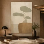 Sage Bonsai Minimalist Wall Art Canvas Print - Image 5