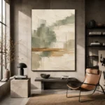 Sage and Ivory Japandi Minimalist Wall Art Canvas Print - Image 3