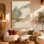 Sage and Ivory Japandi Minimalist Wall Art Canvas Print - Image 8