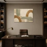 Cedar Arch Japandi Minimalist Wall Art Canvas Print displayed in a contemporary gallery-inspired room