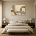 Cedar Arch Japandi Minimalist Wall Art Canvas Print showcased in an elegant minimalist interior