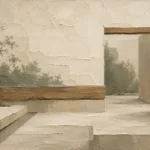 Sage Zen Courtyard Minimalist Wall Art Canvas Print
