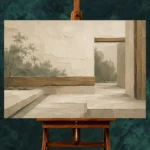Sage Zen Courtyard Minimalist Wall Art Canvas Print - Image 2