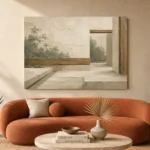 Sage Zen Courtyard Minimalist Wall Art Canvas Print - Image 3