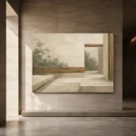 Sage Zen Courtyard Minimalist Wall Art Canvas Print - Image 5